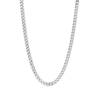 6mm Stainless Steel Diamond Cut Curb Chain Necklace – Waterproof & Hypoallergenic - Iron Wire Decor