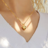 18K Gold PVD Charms Set – Bow Pearl, Heart Lock & Textured Heart Pendants | Waterproof & Hypoallergenic - Iron Wire Decor