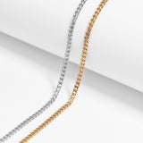 6mm 18K Gold PVD Stainless Steel Diamond Cut Curb Chain Necklace – Waterproof & Hypoallergenic - Iron Wire Decor