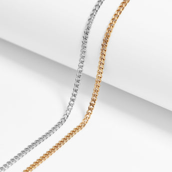 6mm 18K Gold PVD Stainless Steel Diamond Cut Curb Chain Necklace – Waterproof & Hypoallergenic - Iron Wire Decor