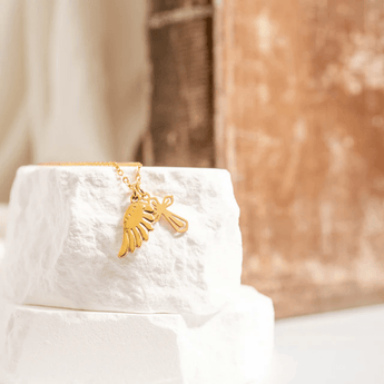 18K Gold PVD Stainless Steel Love Charm Set – Waterproof, Non - Tarnish Jewelry for Women - Iron Wire Decor