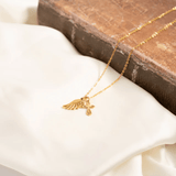 18K Gold PVD Stainless Steel Love Charm Set – Waterproof, Non - Tarnish Jewelry for Women - Iron Wire Decor