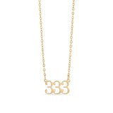 18K Gold PVD 333 Angel Number Necklace | Stainless Steel, Waterproof & Hypoallergenic - Iron Wire Decor