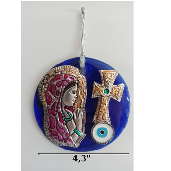 Evil Eye Bead With Virgin Mary Figure