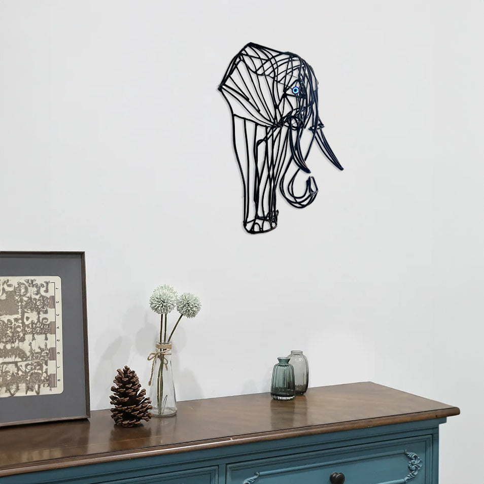 Wire Large Elephant Statue,3D handmade,Wall decor