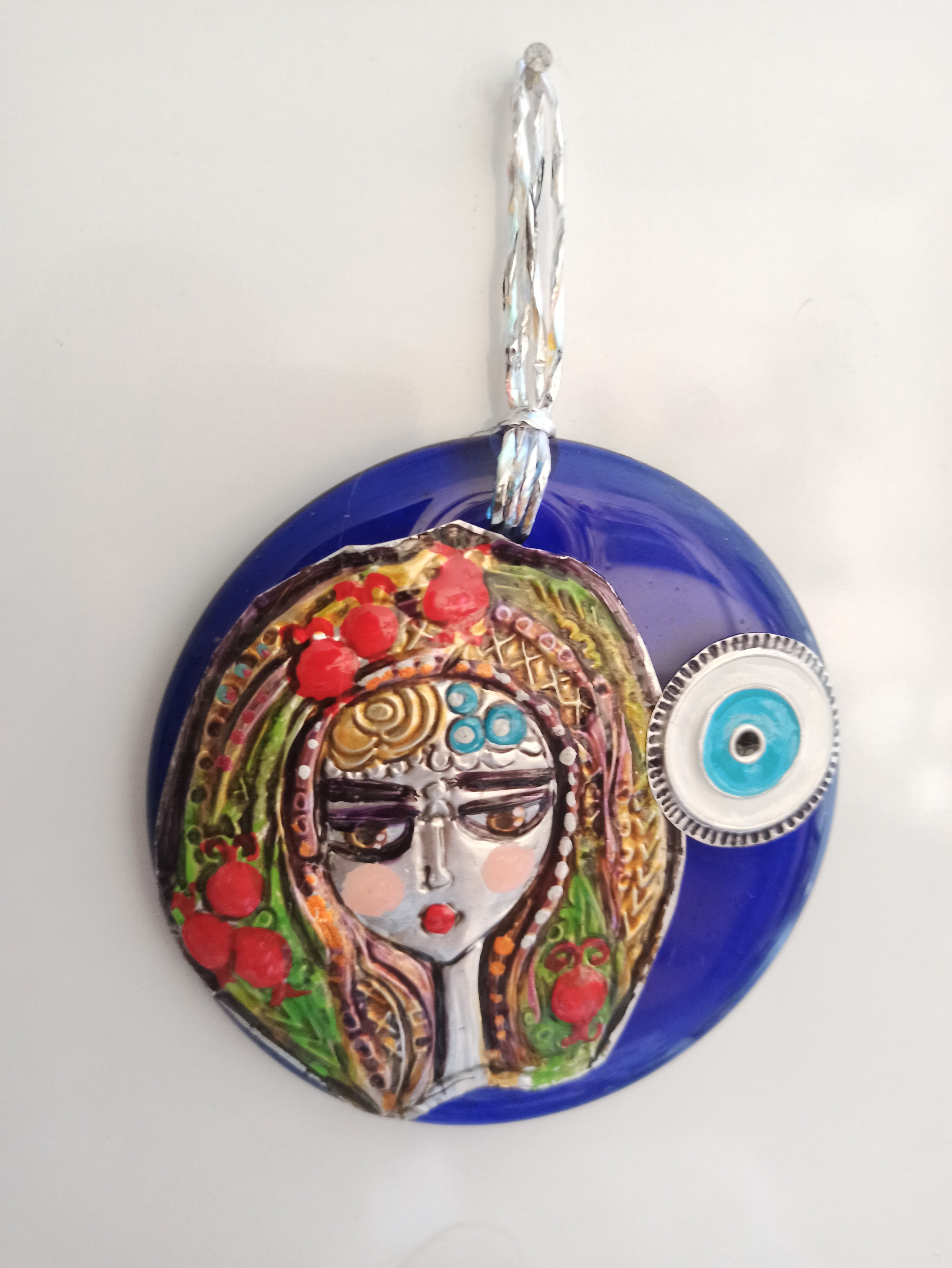 Evil Eye Bead with Female Figure