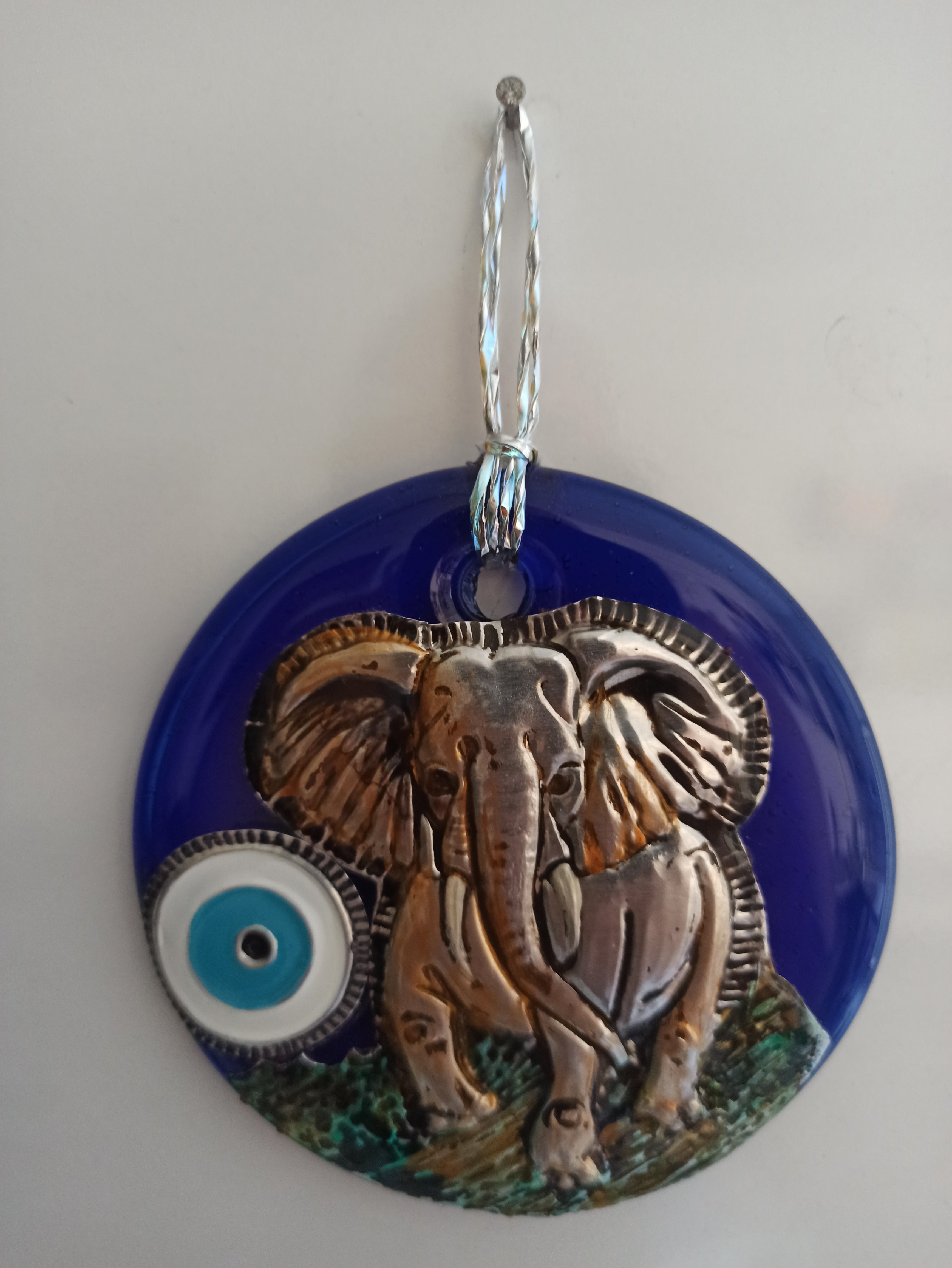 Evil Eye Bead with Elephant Figure