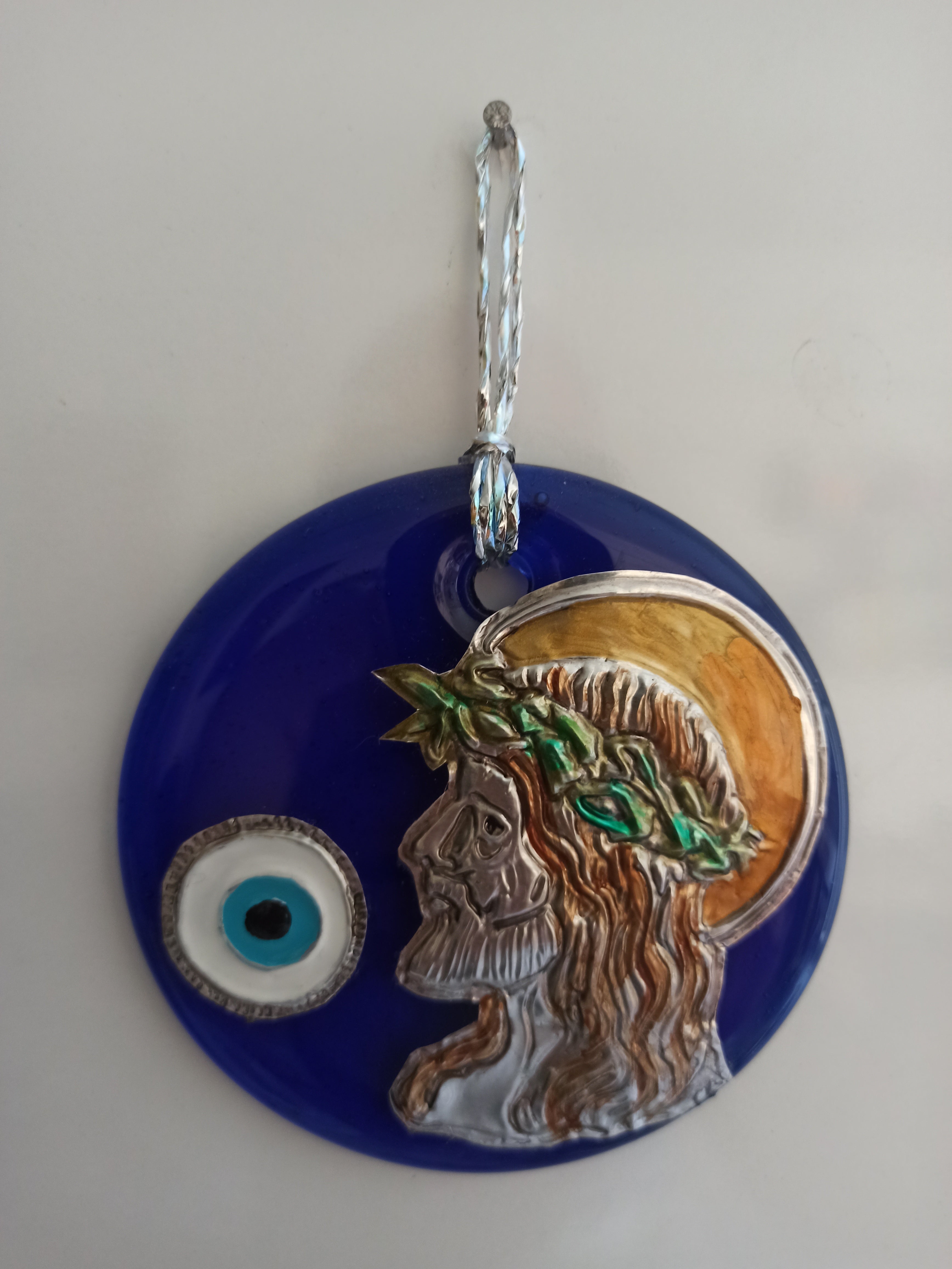 Evil Eye Bead with Jesus Figure