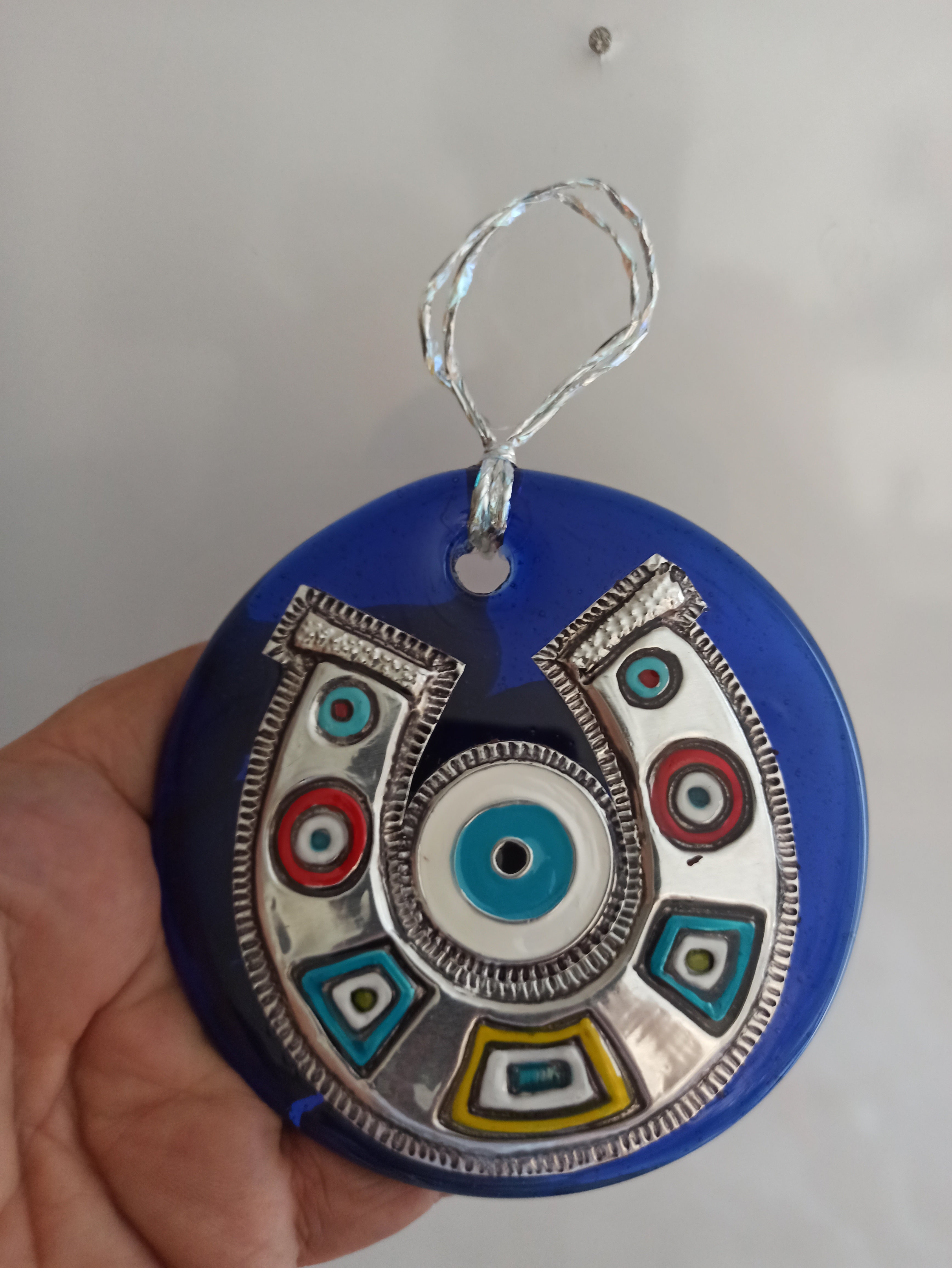 Evil Eye Bead with Horseshoe Figure