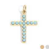 18K Gold PVD Charms Set – Love, Lightning, Turquoise Cross & Wishbone Pendants | Waterproof & Hypoallergenic - Iron Wire Decor