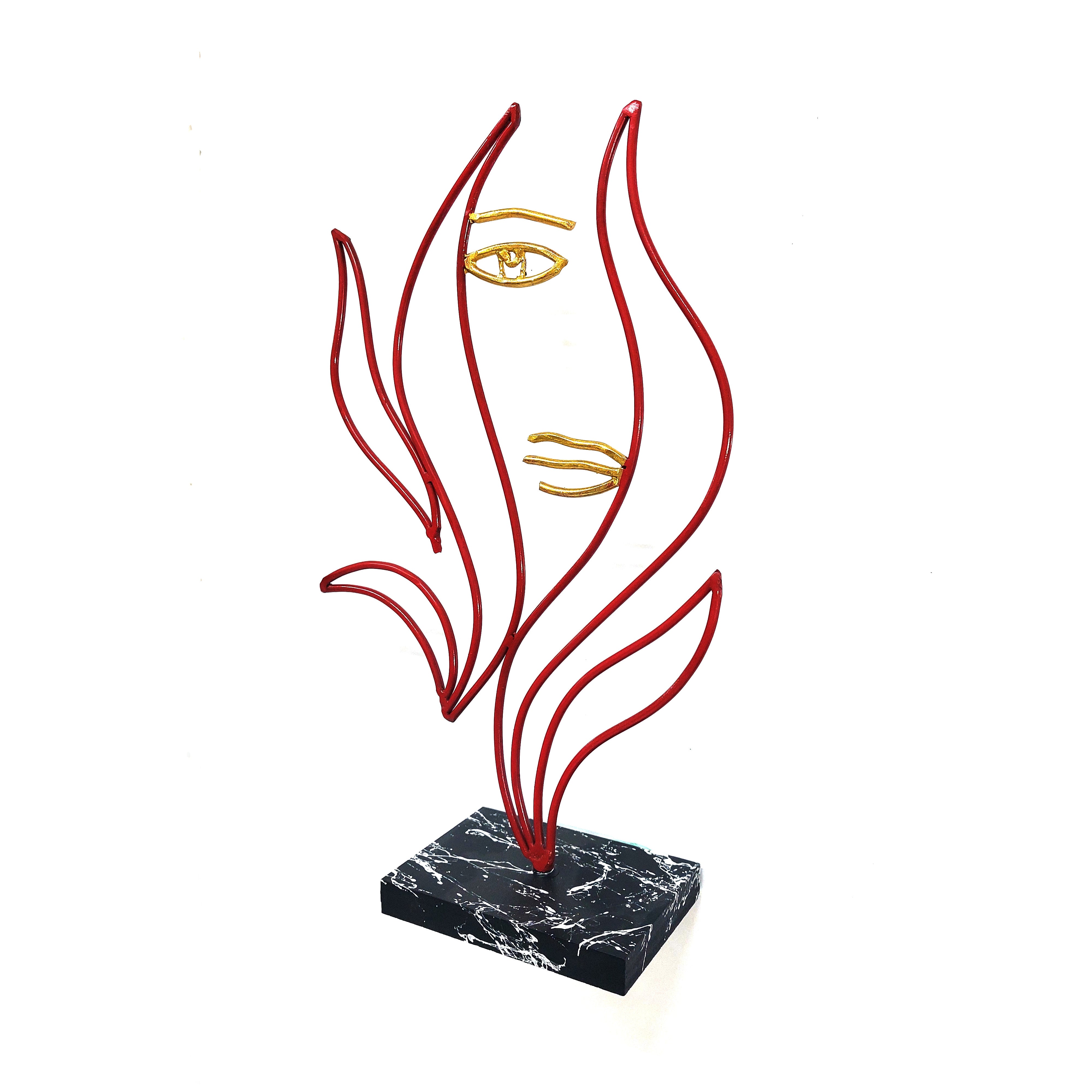 Fiery woman silhouette,Handmade Wire Home Decor