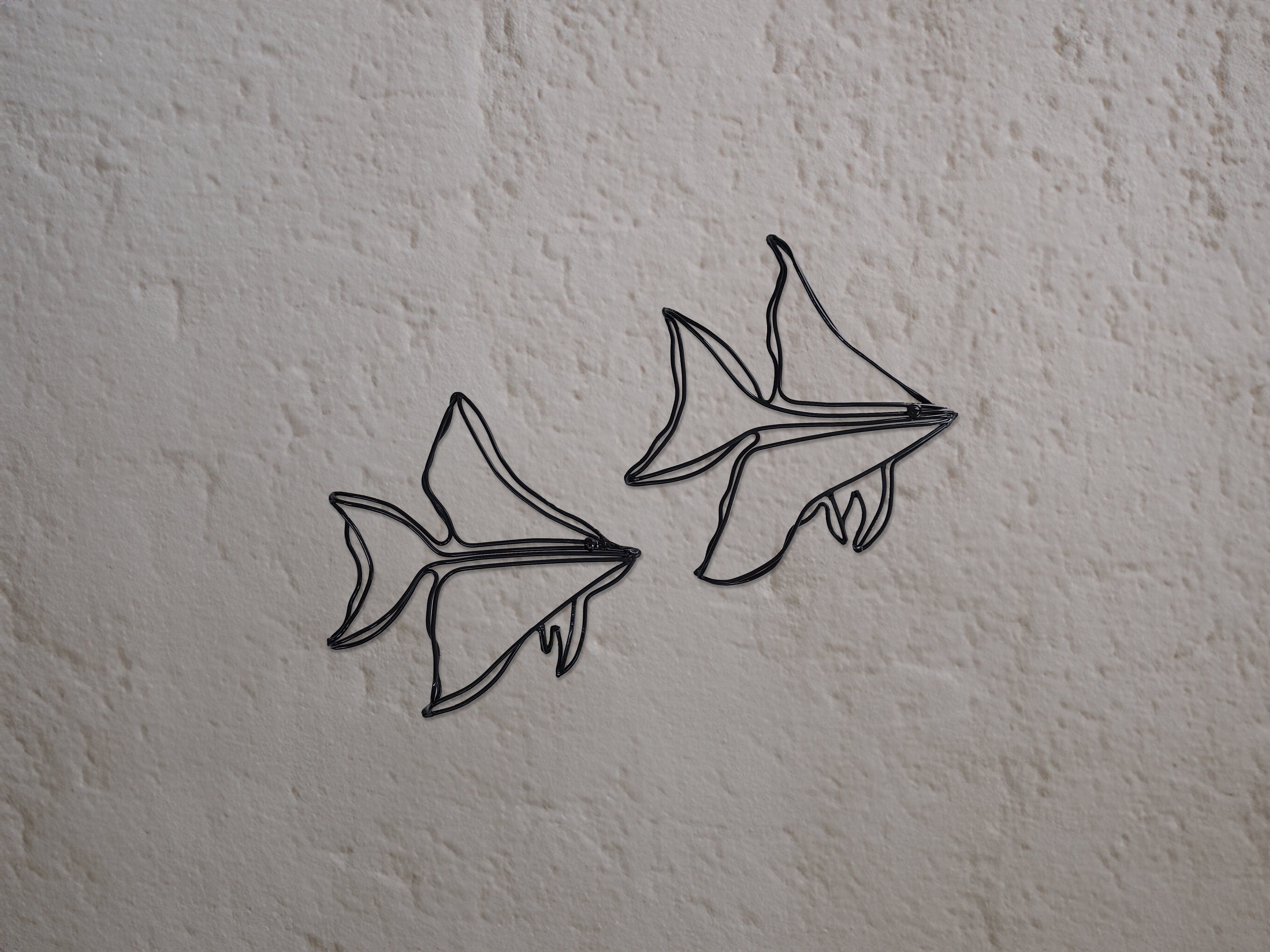 Single Metal Wire Fish,3D Bending Finny wall decor