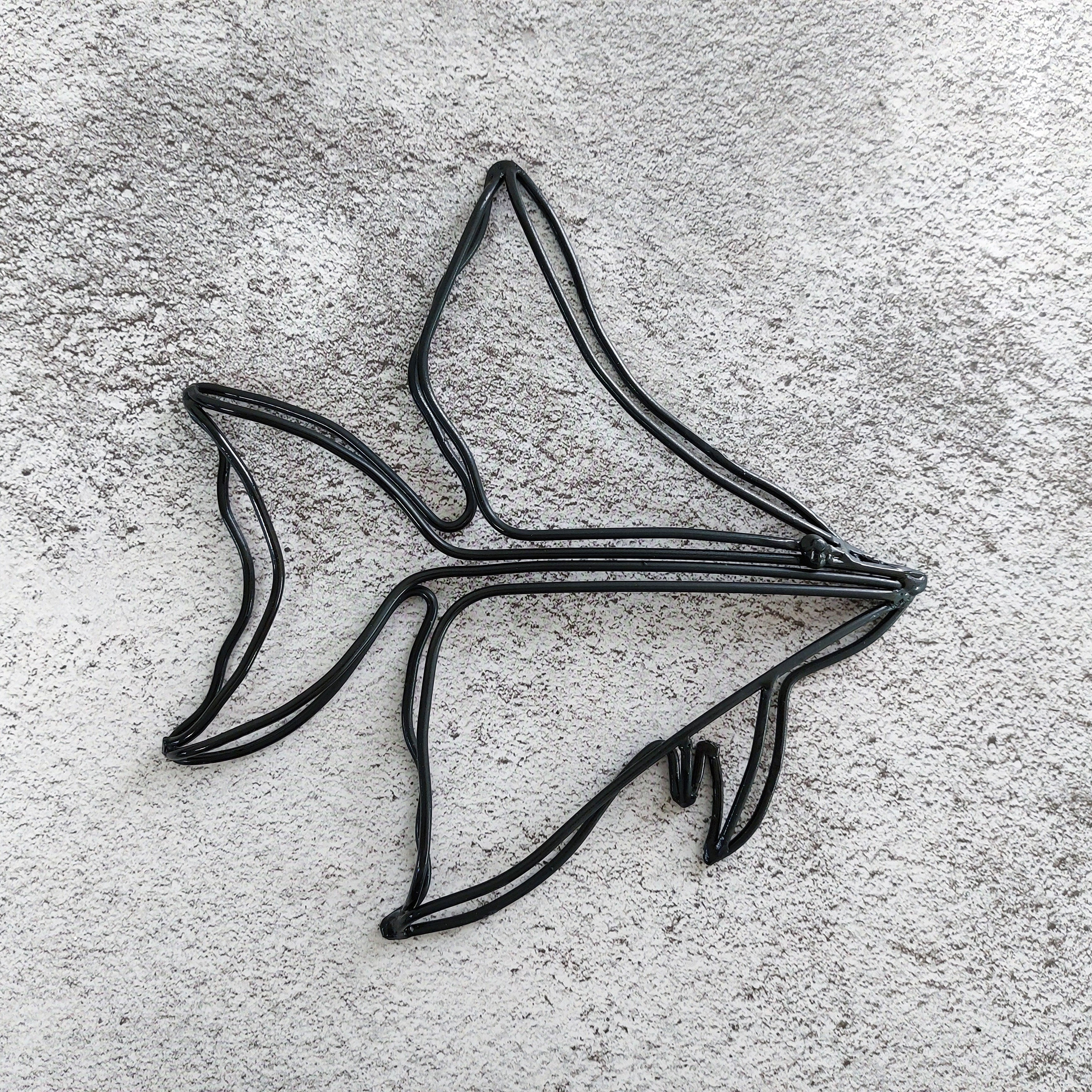 Single Metal Wire Fish,3D Bending Finny wall decor