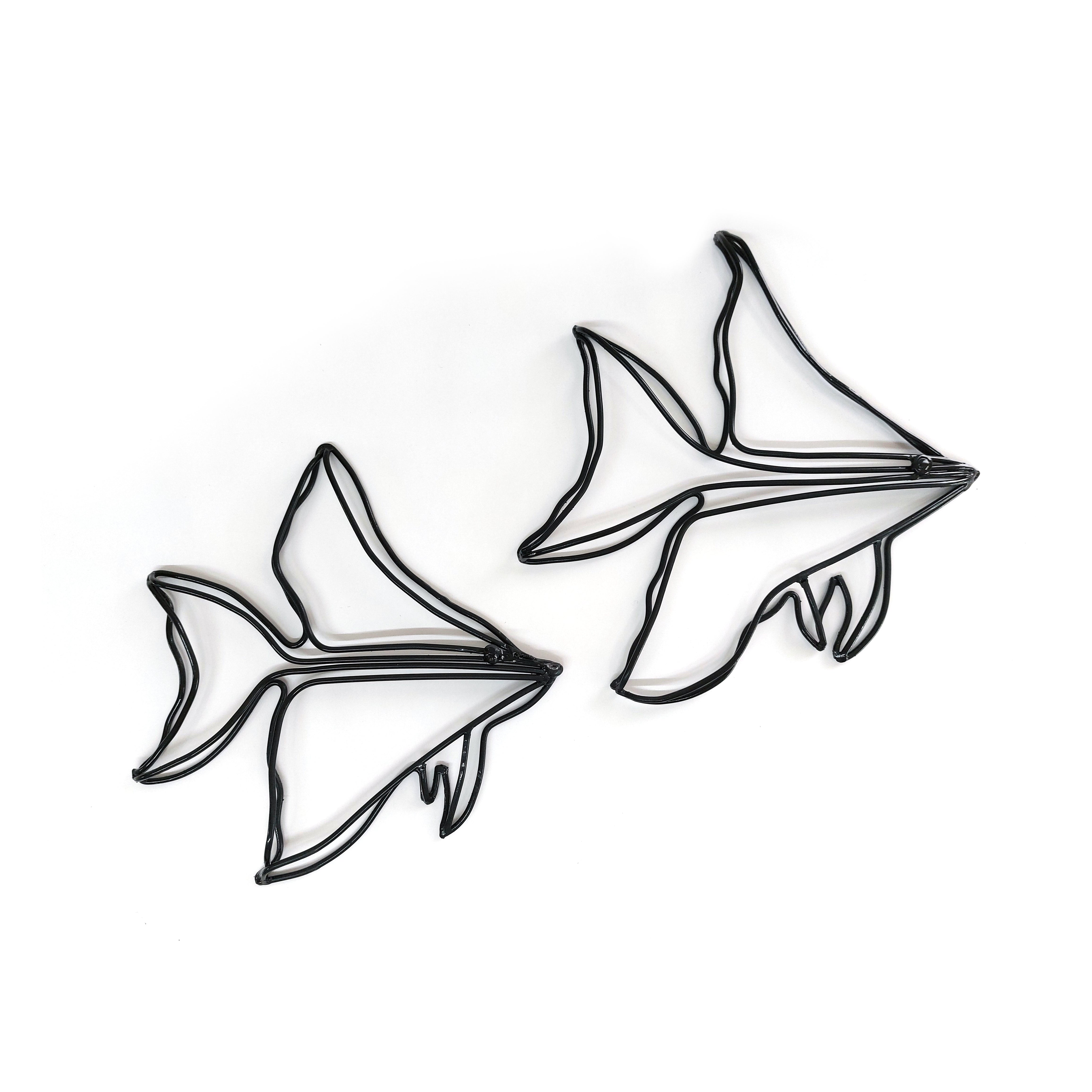 Single Metal Wire Fish,3D Bending Finny wall decor