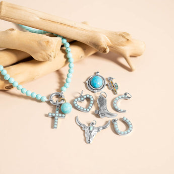 Gold PVD Stainless Steel Bracelet with Semi Precious Stone Charms – Waterproof & Hypoallergenic - Iron Wire Decor