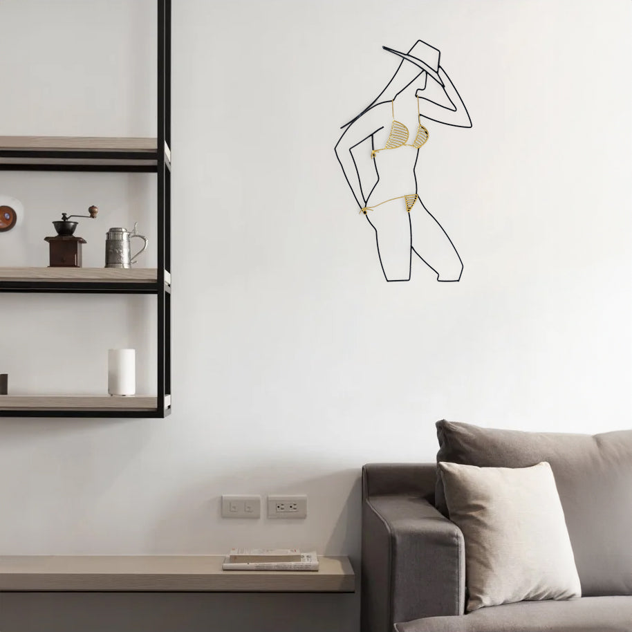 Bikini model Handmade artistic wire design,Wall Decor