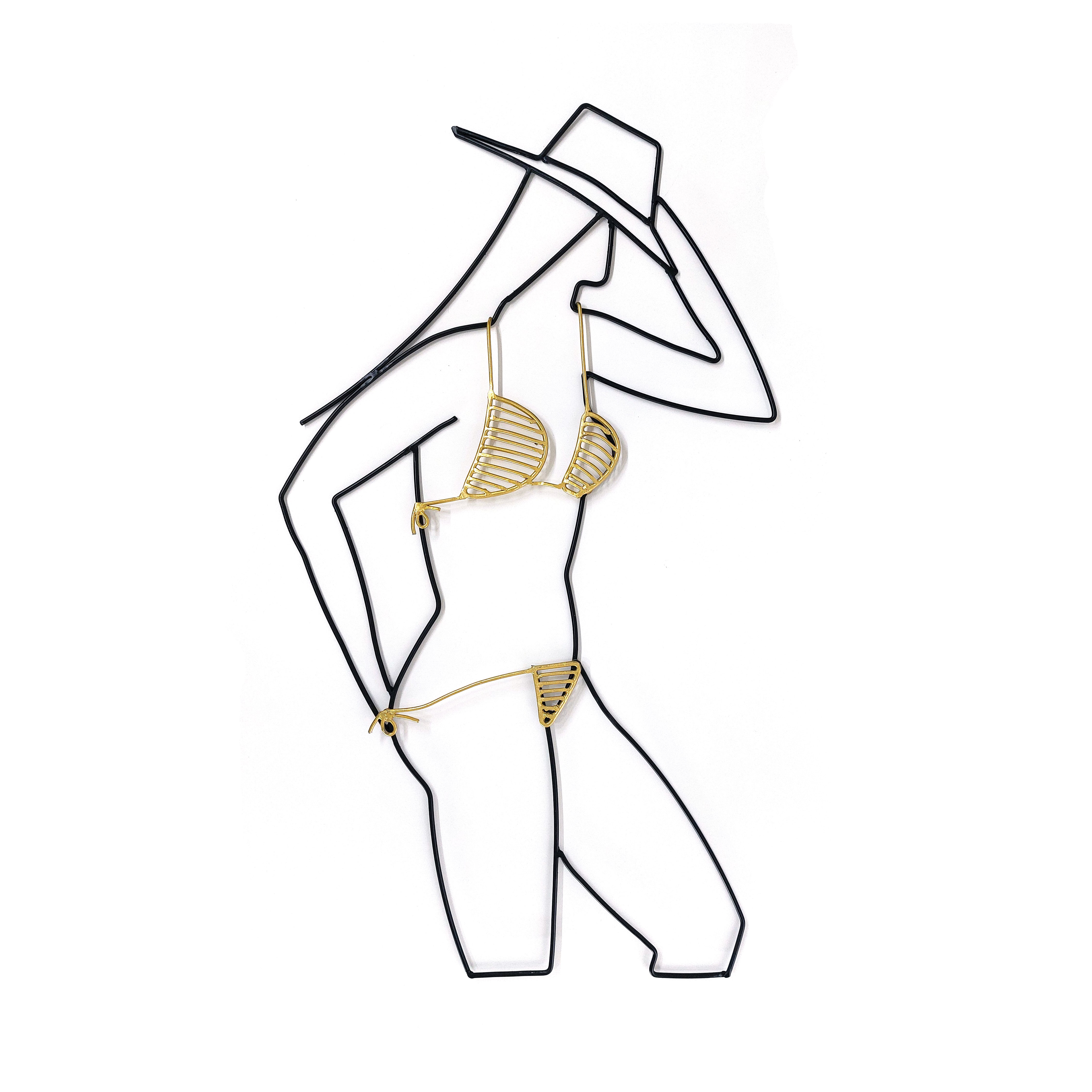 Bikini model Handmade artistic wire design,Wall Decor