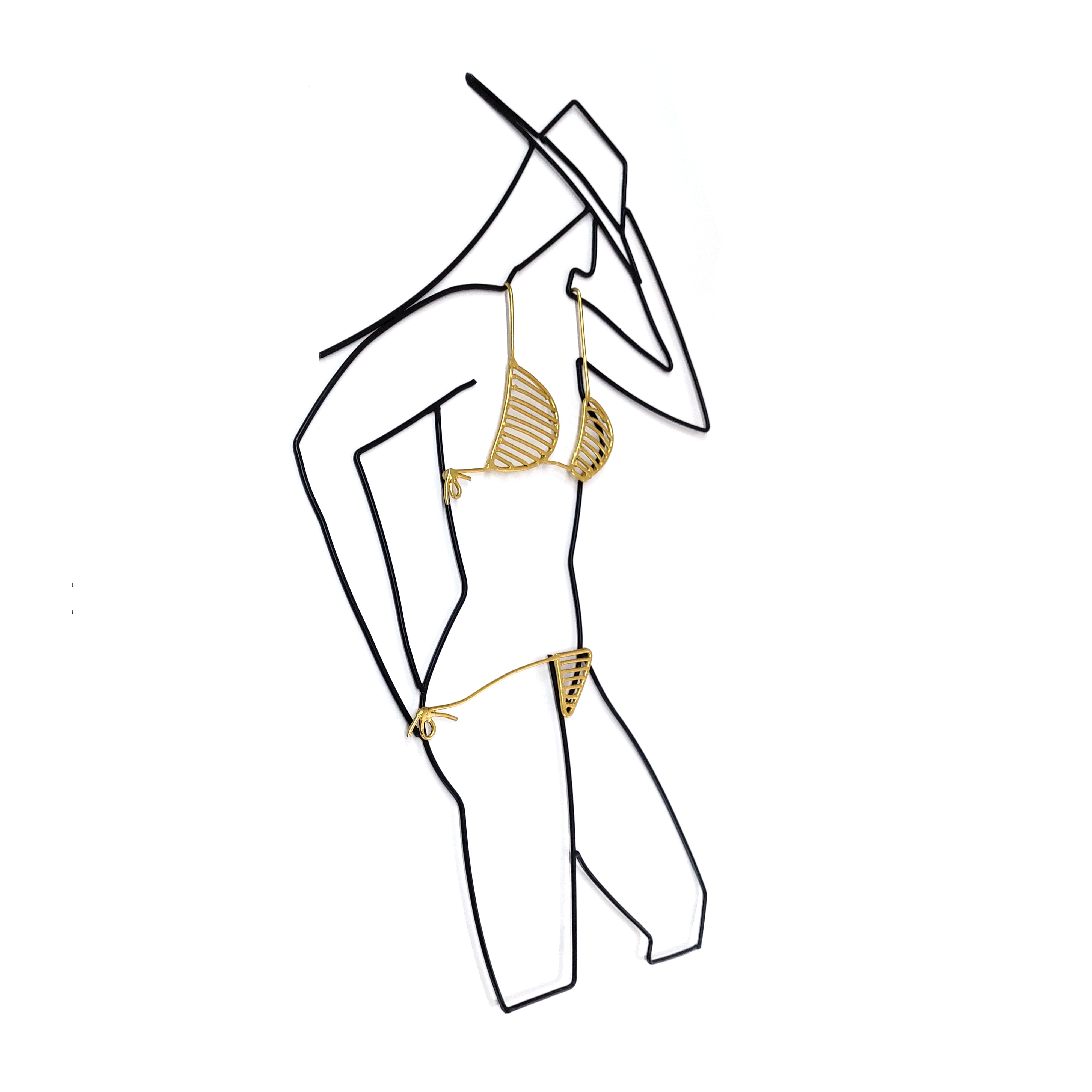 Bikini model Handmade artistic wire design,Wall Decor