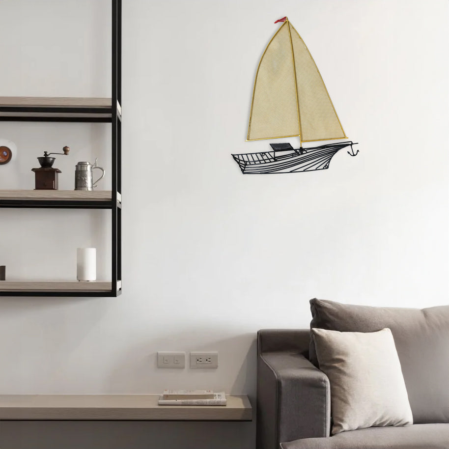 Handmade sailing yacht from wire Handmade.Wall Decor