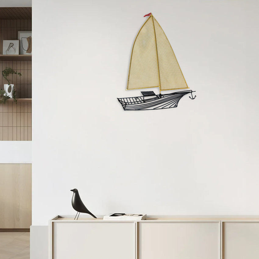 Handmade sailing yacht from wire Handmade.Wall Decor