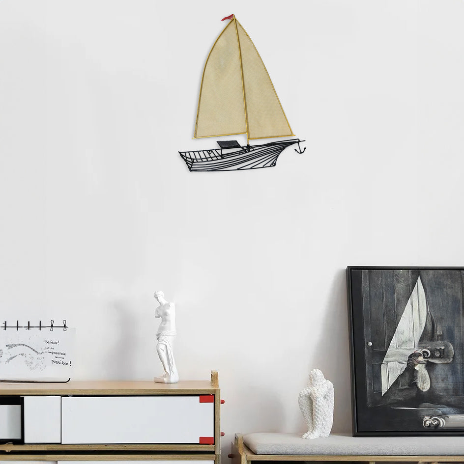 Handmade sailing yacht from wire Handmade.Wall Decor