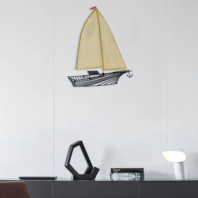 Handmade sailing yacht from wire Handmade.Wall Decor