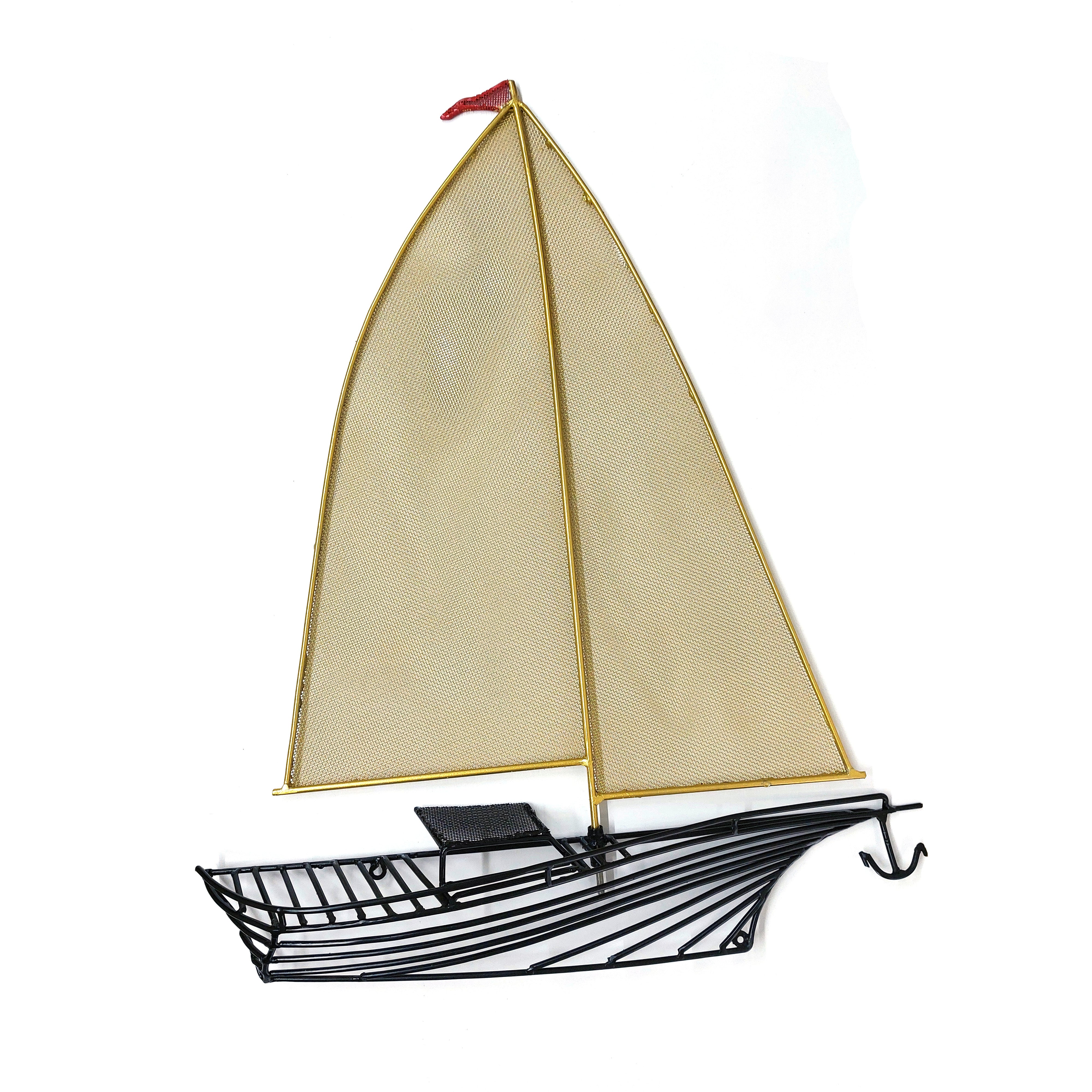 Handmade sailing yacht from wire Handmade.Wall Decor