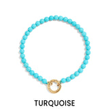 Gold PVD Stainless Steel Bracelet with Semi Precious Stone Charms – Waterproof & Hypoallergenic - Iron Wire Decor