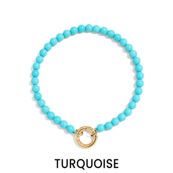 Gold PVD Stainless Steel Bracelet with Semi Precious Stone Charms – Waterproof & Hypoallergenic - Iron Wire Decor