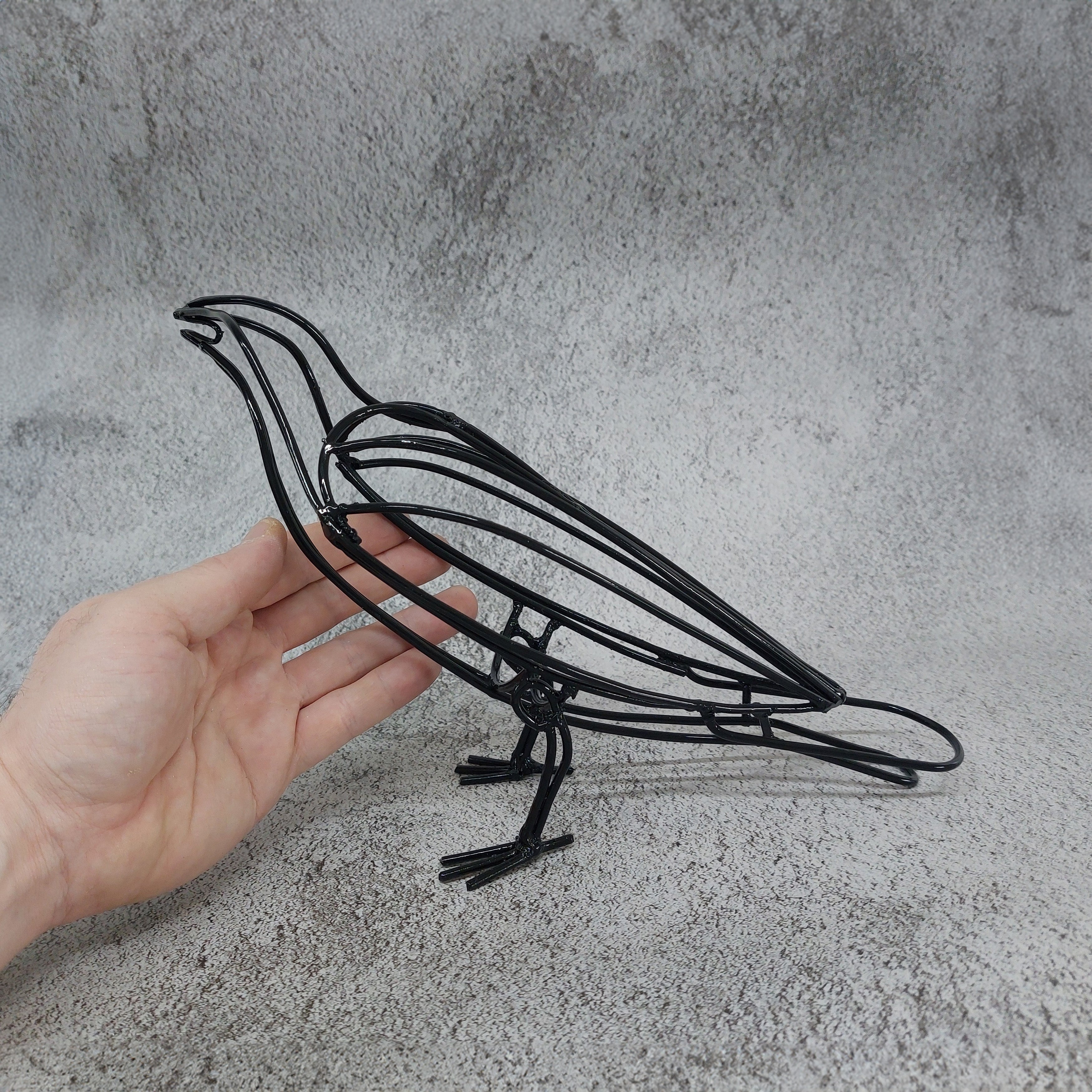 Crow Standing Raven Home and Office Decoration,Wire Handmade