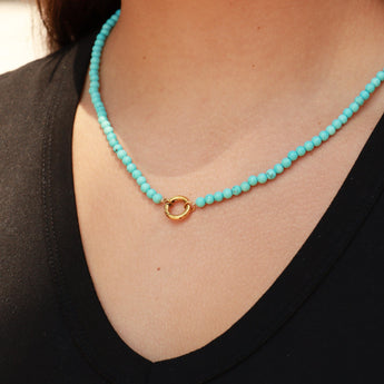 Natural Semi Precious Stone Charm Necklace – Elegant & Durable Jewelry - Iron Wire Decor