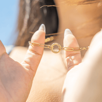 Paperclip Charm Keeper Necklace – 18K Gold PVD Stainless Steel, Non - Tarnish Finish - Iron Wire Decor