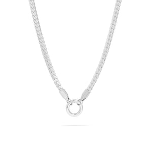 Stainless Steel Charm Holder Curb Chain Necklace – Tarnish Resistant Jewelry - Iron Wire Decor