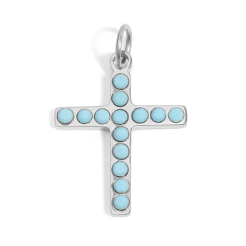 Stainless Steel Charms Set – Love, Lightning & Turquoise Cross Pendants | Waterproof & Hypoallergenic - Iron Wire Decor