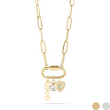 Stainless Steel Paperclip Necklace – 18K Gold PVD Carabiner Love Charm - Iron Wire Decor