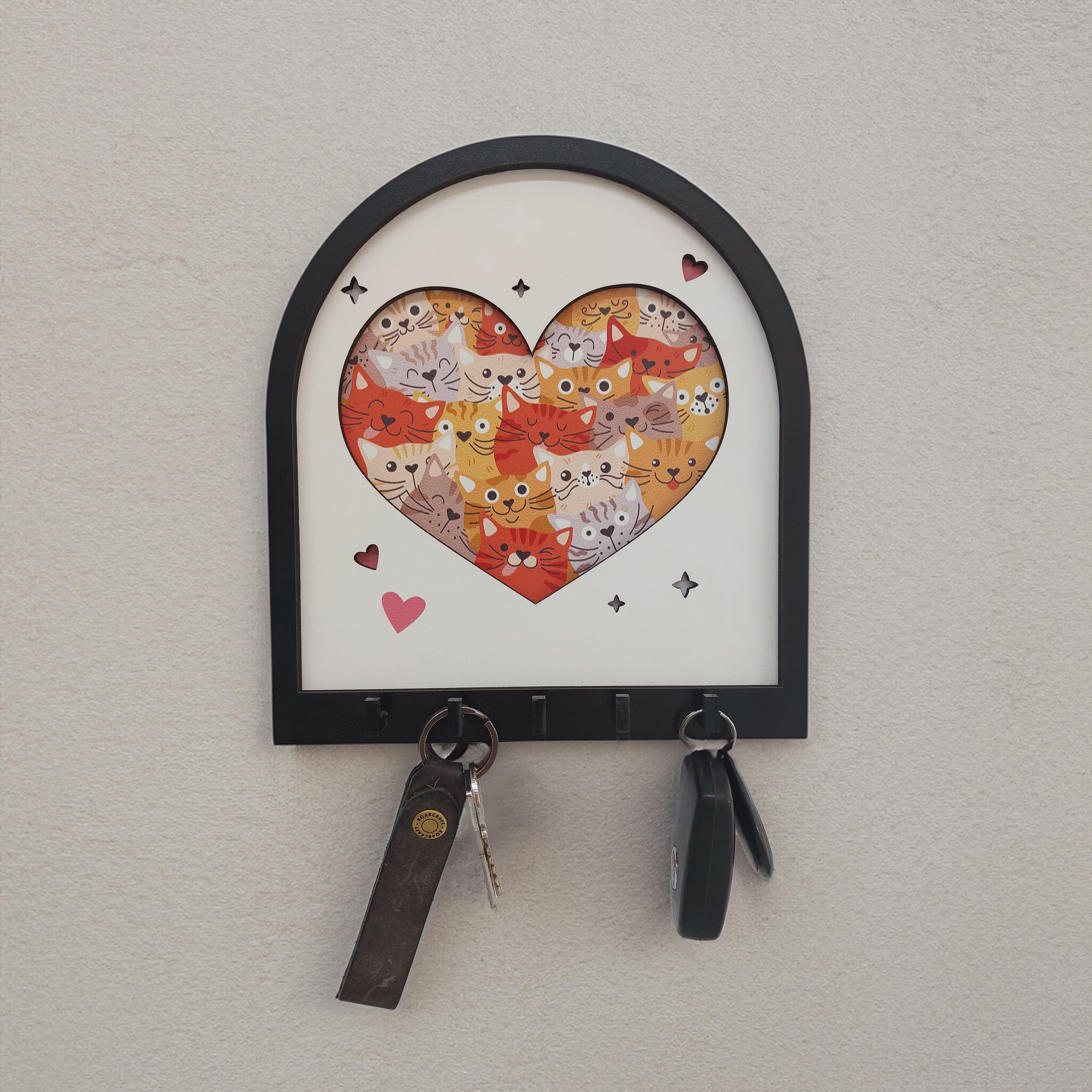 Decorative Heart Inside Cats Sized Wall Hanger