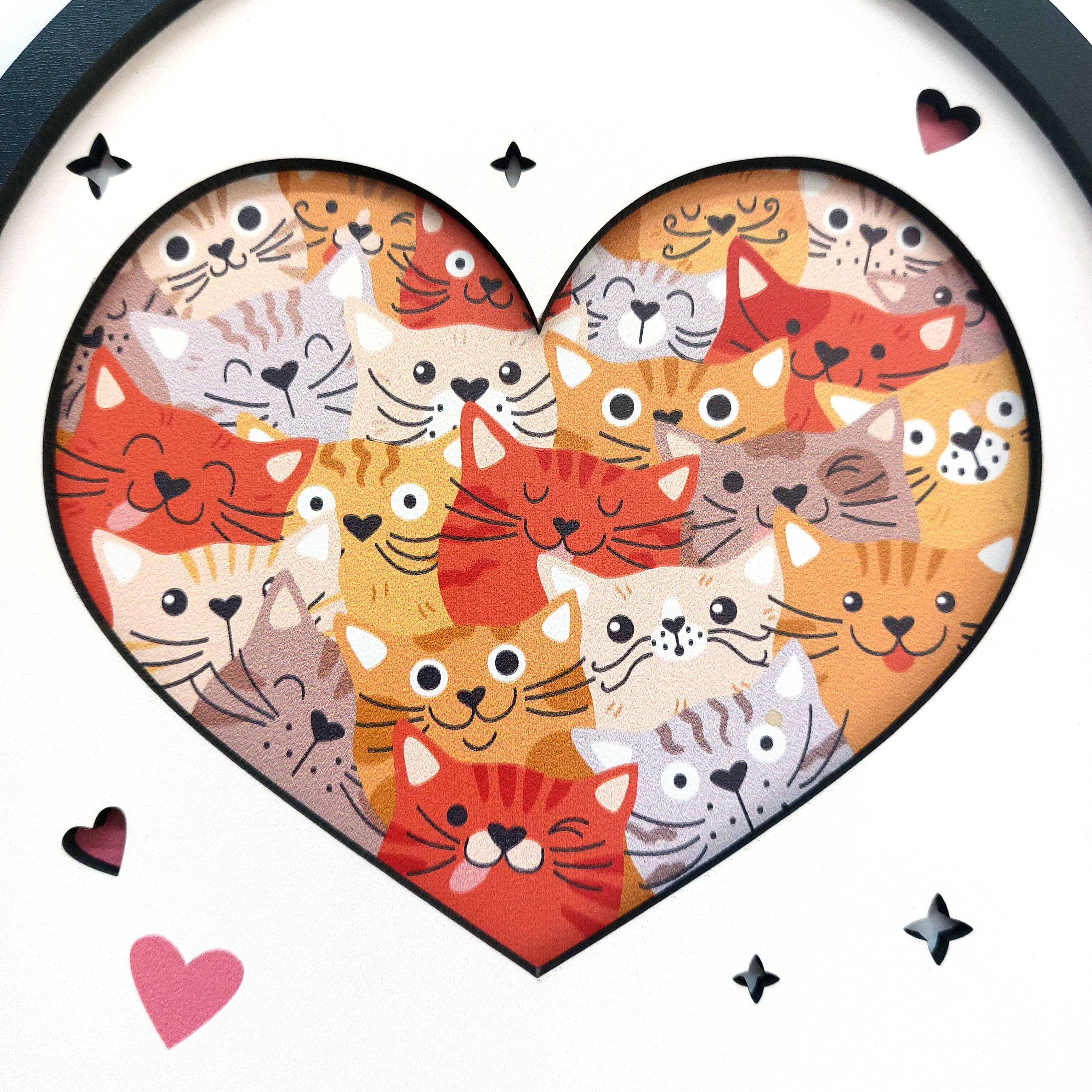 Decorative Heart Inside Cats Sized Wall Hanger